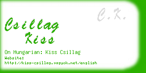 csillag kiss business card
